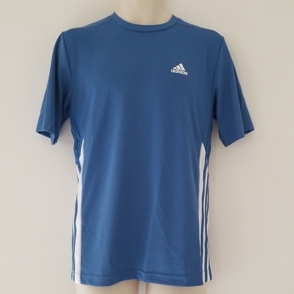 Vintage Adidas Climalite Short Sleeve Blue Shirt